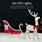 Best Choice Products Lighted 2D Reindeer & Sleigh Set Outdoor Décor w/ Warm White LED Lights